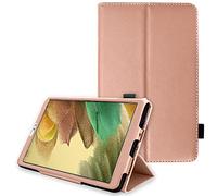 TECHGEAR Funda de Cuero Diseñado para Samsung Galaxy Tab A7 Lite 8.7" 2021 (SM-T220 / SM-T225), Funda de Cuero PU Protectora Soporte y Correa de Mano [Oro Rosa]