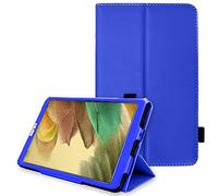 TECHGEAR Funda de Cuero Diseñado para Samsung Galaxy Tab A7 Lite 8.7" 2021 (SM-T220 / SM-T225), Funda de Cuero PU Protectora Soporte y Correa de Mano [Azul]
