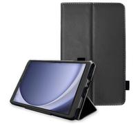 TECHGEAR Funda de Cuero para Samsung Galaxy Tab A9 8.7" (SM-X11 / SM-X115) Funda de Cuero PU Premium con Soporte y Correa de Mano [Negro]