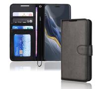 TECHGEAR Funda de Cuero Tipo Cartera para Honor Magic 6 Pro 5G, Funda Protectora con Tapa Tipo Libro [Bloqueo RFID con Tarjetero, Soporte y Correa para la muñeca - Cuero PU Negro con Cierre magnético