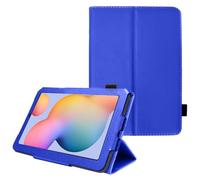TECHGEAR Funda de piel sintética compatible con Samsung Galaxy Tab S6 Lite (SM-P610 / SM-P615) (10,4 pulgadas) de piel sintética fina con soporte y correa de mano [Auto Sleep/Water] Funda [Azul]