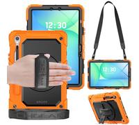 TECHGEAR Funda de utilidad para Samsung Galaxy Tab S10 Lite, Tab S10 FE 2025 y Tab S9 FE de 10.9 pulgadas, resistente a prueba de golpes, con soporte S-Pen, soporte de 360, correa de mano y hombro