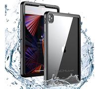 TECHGEAR Funda Impermeable para iPad Pro 12.9" 2021 5a Generación [Poseidon Funda] Resistente a Prueba de choques Carcasa con Protector de Pantalla Incorporado + Soporte y Correa de Hombro