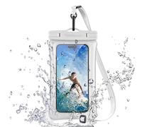 TECHGEAR Funda impermeable para teléfono, IPX8 flotante para natación, bolsa impermeable para teléfono con cordón compatible con iPhone 16e, 16, 15, 14, 13, Samsung Galaxy S25, S24, S23, S22+, S21