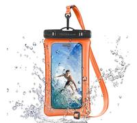 TECHGEAR Funda impermeable para teléfono, IPX8 flotante para natación, bolsa impermeable para teléfono con cordón compatible con iPhone 16e, 16, 15, 14, 13, Samsung Galaxy S25, S24, S23, S22+, S21
