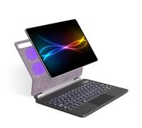 TECHGEAR Funda magnética con teclado para Samsung Galaxy Tab S10+, S9+, S9 FE+, S8+, S7+, S7 FE de 12.4 pulgadas, soporte flotante con trackpad de precisión, retroiluminación de 7 colores, diseño