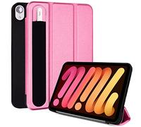 TECHGEAR Funda Smart Ligero para el iPad Mini 6 2021 (6a generación) - Carcasa Delgada con Soporte Plegable y Protección Angular Adicional [Auto-Sueño/Estela] - Rosado