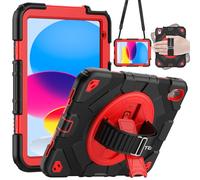 TECHGEAR Funda SUPE compatible con Apple iPad de 10.ª generación de 10,9 pulgadas/iPad 10 2022, resistente, resistente, resistente a los golpes, divertida funda para niños y niñas con soporte giratori