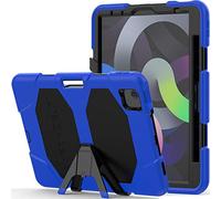 TECHGEAR G-Shock Funda Compatible con iPad Air 5 / Air 4 (10.9" Pulgadas) - Funda Protectora Prueba de Choques con Soporte - Carcasa Niños Escuelas Constructores Trabajadores [Azul]