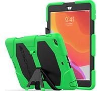 TECHGEAR G-Shock Funda Compatible con Nuevo iPad 10.2" 2021/2020/2019 (9ª/8ª/7ª generación) Funda Protectora Prueba de Choques con Soporte - Carcasa Niños Escuelas Constructores Trabajadores [Verde]