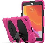 TECHGEAR G-Shock Funda Compatible con Nuevo iPad 10.2" 2021/2020/2019 (9ª/8ª/7ª generación) Funda Protectora Prueba de Choques con Soporte - Carcasa Niños Escuelas Constructores Trabajadores [Rosado]