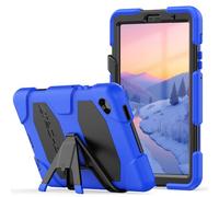 TECHGEAR G-Shock Funda Compatible con Samsung Galaxy Tab A7 Lite 8.7" 2021 (SM-T220 / SM-T225) - Funda Protectora Prueba de Choques con Soporte - Niños Escuelas Constructores Trabajadores [Azul]