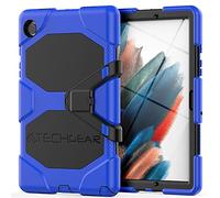 TECHGEAR G-Shock Funda Compatible con Samsung Galaxy Tab A8 10.5" 2022 (SM-X200 / SM-X205) - Funda Protectora Prueba de Choques con Soporte - Niños Escuelas Constructores Trabajadores [Azul]