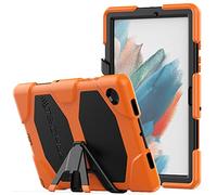 TECHGEAR G-Shock Funda Compatible con Samsung Galaxy Tab A8 10.5" 2022 (SM-X200 / SM-X205) - Funda Protectora Prueba de Choques con Soporte - Niños Escuelas Constructores Trabajadores [Naranja]