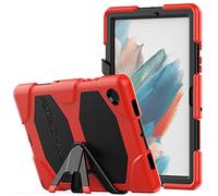 TECHGEAR G-Shock Funda Compatible con Samsung Galaxy Tab A8 10.5" 2022 (SM-X200 / SM-X205) - Funda Protectora Prueba de Choques con Soporte - Niños Escuelas Constructores Trabajadores [Rojo]