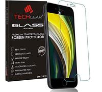 TECHGEAR GLASS Edition compatible con iPhone SE 2020 4.7", protector de pantalla de vidrio templado [borde redondo 2.5D] [dureza 9H] [claridad cristal] [resistente a los arañazos] [sin burbujas]