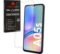 TECHGEAR GLASS Edition compatible con Samsung Galaxy A05s, cubierta protectora de pantalla de vidrio templado [borde redondo 2.5D] [dureza 9H] [claridad de cristal] [resistente a los arañazos] [sin