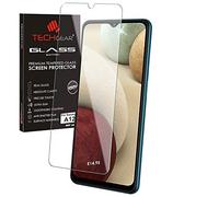 TECHGEAR Glass Edition - Protector de pantalla de cristal templado compatible con Samsung Galaxy A12, borde redondo 2.5D, dureza 9H, claridad de cristal, resistente a los arañazos, sin burbujas