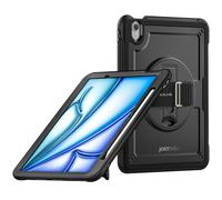 TECHGEAR JOLT-SHELL - Funda para Apple iPad Air de 11 pulgadas 2024 (M2) de 6ª generación, resistente, resistente, delgada, a prueba de golpes, con soporte giratorio de 360 grados y funda con correa