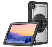 TECHGEAR JOLT-SHELL - Funda protectora para Samsung Galaxy Tab A11 de 8.7 pulgadas (SM-X133 / SM-X135), delgada, resistente, a prueba de golpes, soporte giratorio de 360 grados, correa de mano y marco