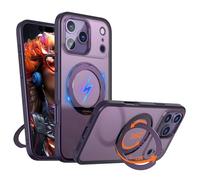 TECHGEAR MagSafe - Funda para iPhone 17 Pro Max con soporte de anillo magnético, armadura delgada y resistente a los golpes, parte trasera transparente, protección de cámara y pantalla, compatible con