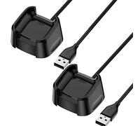 TECHGEAR [Paquete de 2] Cargador USB de Repuesto para Fitbit Versa 2, Versa 2 SE, Cable de alimentación de Carga USB, Compatible con Fitbit Versa 2 / 2SE Ritmo cardíaco y Fitness Tracker