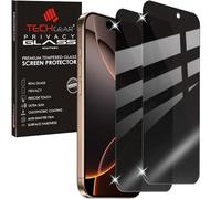 TECHGEAR [Paquete de 2] Protectores de pantalla antiespía para iPhone 16 Pro Max - Filtro de privacidad edición vidrio templado genuino protector de pantalla compatible con iPhone 16 Pro Max de 6.5