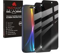TECHGEAR Paquete de 2 protectores de pantalla de vidrio de privacidad antiespía para iPhone 17 Pro Max (2025) - Vidrio templado, filtro de privacidad antimiradas, compatible con Touch & Face ID