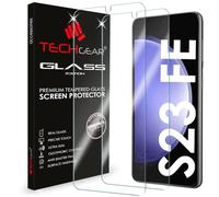 TECHGEAR Paquete de 2 protectores de pantalla de vidrio templado compatibles con Samsung Galaxy S23 FE 5G, borde redondo 2.5D, dureza 9H, claridad de cristal, resistente a los arañazos, sin burbujas
