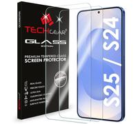 TECHGEAR Paquete de 2 protectores de pantalla de vidrio templado compatibles con Samsung Galaxy S24 / S24 5G, borde redondo 2.5D, dureza 9H, claridad de cristal, resistente a los arañazos, sin