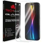 TECHGEAR Paquete de 2 protectores de pantalla de vidrio templado para iPhone 17 Pro Max (2025), borde redondo 2.5D, dureza 9H, transparente, resistente a los arañazos, sin burbujas