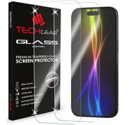 TECHGEAR Paquete de 2 protectores de pantalla de vidrio templado para iPhone Air (2025), borde redondo 2.5D, dureza 9H, transparente, resistente a los arañazos, sin burbujas
