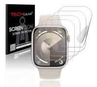 TECHGEAR Paquete de 4 protectores de pantalla para Apple Watch de 45 mm Series 9, 8, 7 y 44 mm, Series 6, 5, 4, SE SE 2 [Screen Cloak Edition] [Cobertura de pantalla completa] [HD] [Reforzado] [Sin