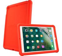 TECHGEAR Parachoques Funda para iPad 9.7" 2018/2017 (6ª/5ª generación) Resistente Antideslizante a Prueba de Golpes de Silicona Suave Funda + Protector de Pantalla - Funda Niños [Rojo]