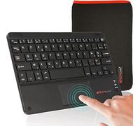 Techgear Pro teclado AZERTY Bluetooth inalámbrico con teclado táctil multifuncional integrado para tablet y teléfono, LG, Lenovo M10, Samsung, Huawei, OnePlus, YESTEL, YOTOPT, SANNUO (con funda)