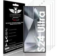 TECHGEAR Protector de pantalla (3 unidades) para Samsung Galaxy S24 Ultra [Screen Angel Edition] [ID de huellas dactilares] [Fácil ajuste] [Compatible con fundas] [Sin burbujas] [Cobertura de pantalla