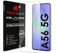 TECHGEAR Protector de pantalla de vidrio compatible con Samsung Galaxy A56 5G/A56 4G, protector de pantalla de vidrio templado [borde redondo 2.5D] [dureza 9H] [claridad cristalina] [resistente a los