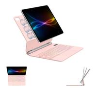 TECHGEAR QWERTY - Funda con teclado para Apple iPad Air de 11 pulgadas (M3 2025/M2 2024, Air 5ª/4ª generación, soporte flotante magnético, trackpad multitáctil de precisión, retroiluminación de 7