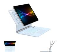 TECHGEAR QWERTY - Funda con teclado para Apple iPad Air de 11 pulgadas (M3 2025/M2 2024, Air 5ª/4ª generación, soporte flotante magnético, trackpad multitáctil de precisión, retroiluminación de 7