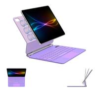 TECHGEAR QWERTY - Funda con teclado para Apple iPad Air de 11 pulgadas (M3 2025/M2 2024, Air 5ª/4ª generación, soporte flotante magnético, trackpad multitáctil de precisión, retroiluminación de 7