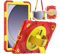 TECHGEAR SUPE Funda Compatible con Samsung Galaxy Tab A9 Plus de 11" (SM-X210 / SM-X215) Funda Divertida Resistente a los Golpes para niños y niñas con Soporte Giratorio 360, Correa de Mano y Correa