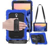 TECHGEAR Utility Funda Compatible con Samsung Galaxy Tab A 10.5" (SM-T590) Funda Protectora Prueba de Choques Resistente Carcasa con Soporte Giratorio de 360 Grados y Correa de Hombro - Azul