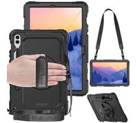 TECHGEAR Utility Funda Compatible con Samsung Galaxy Tab S7 FE 12.4" 2021 (SM-T730 / T736) Funda Protectora Prueba de Choques Resistente Carcasa con Soporte Giratorio de 360 Grados y Correa de Hombro