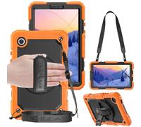 TECHGEAR UTILITY - Funda para Samsung Galaxy Tab A9 de 8.7 pulgadas (SM-X110 / SM-X115), resistente, resistente, a prueba de golpes, con soporte giratorio de 360 grados, correa de mano y correa para