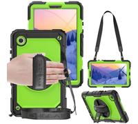 TECHGEAR UTILITY - Funda para Samsung Galaxy Tab A9 de 8.7 pulgadas (SM-X110 / SM-X115), resistente, resistente, a prueba de golpes, con soporte giratorio de 360 grados, correa de mano y correa para