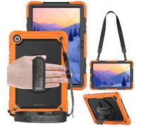 TECHGEAR UTILITY - Funda para Samsung Galaxy Tab A9 Plus de 11 pulgadas (SM-X210 / SM-X215), resistente, resistente, a prueba de golpes, con soporte giratorio de 360 grados, con correa de mano y