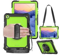 TECHGEAR UTILITY - Funda para Samsung Galaxy Tab A9 Plus de 11 pulgadas (SM-X210 / SM-X215), resistente y resistente, a prueba de golpes, con soporte giratorio de 360 grados, correa de mano y correa