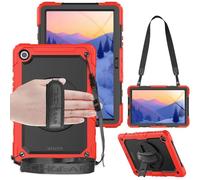 TECHGEAR UTILITY - Funda para Samsung Galaxy Tab A9 Plus de 11 pulgadas (SM-X210 / SM-X215), resistente y resistente, a prueba de golpes, con soporte giratorio de 360 grados, correa de mano y correa