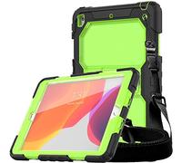 TECHGEAR Vanguard Funda Compatible con Nuevo iPad 10.2" 2021/2020/2019 (9ª/8ª/7ª generación) - Resistente a Prueba de choques Carcasa con Soporte Integrado y Correa de Hombro conectable - Verde