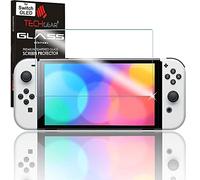 TECHGEAR Vidrio Compatible con Nintendo Switch OLED 2021 Protector de Pantalla Vidro Templado [Dureza 9H] [Alta Definición][Resistente arañazos] [Sin Burbuja] para Nintendo Switch OLED
